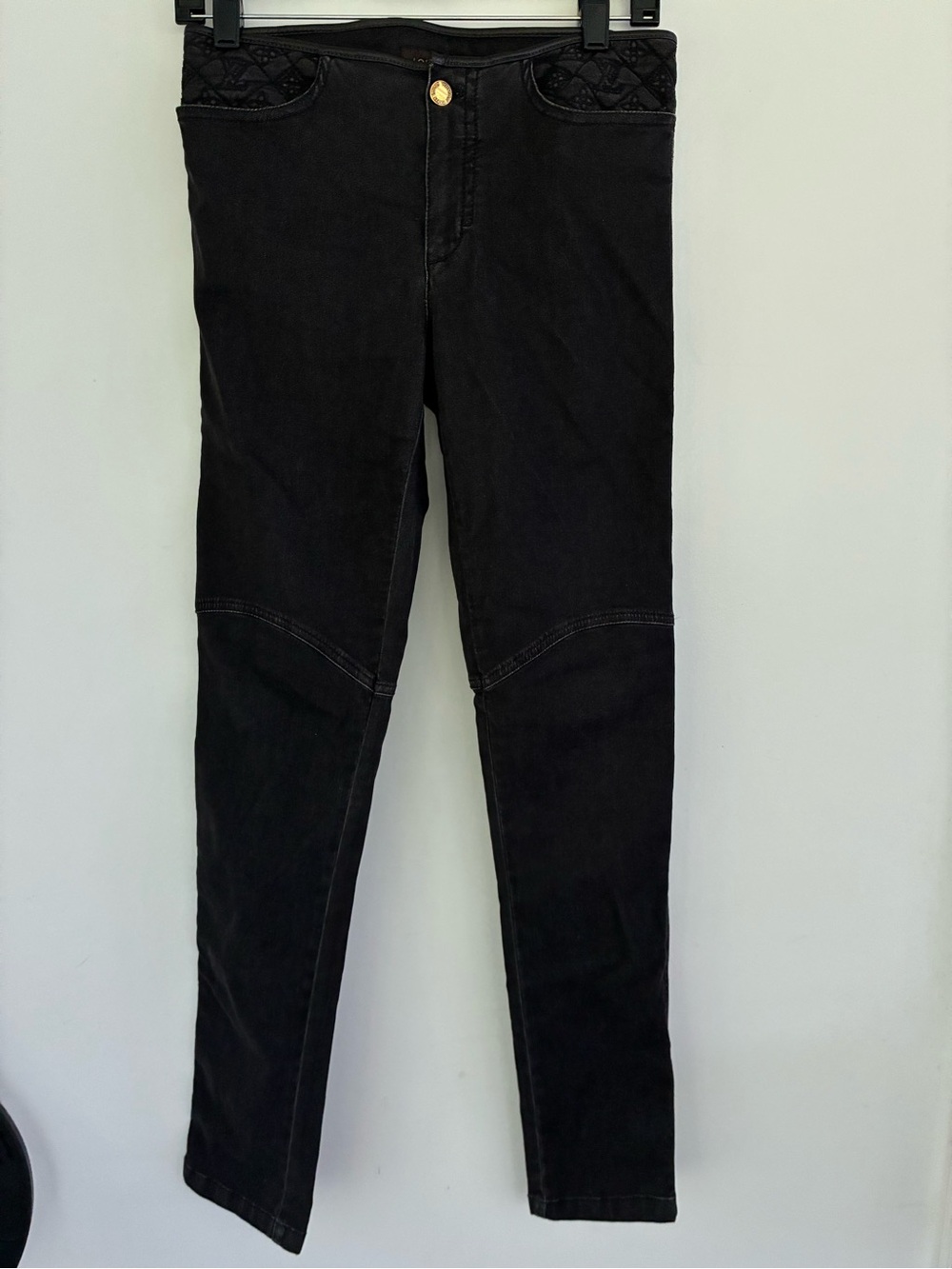 Authentic Louis Vuitton Black Denim Yoke Jeans Size 36